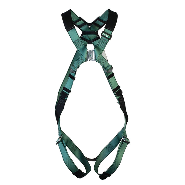 Msa V-form Full Body Back D-ring Qwik-fit Safety Harness Green Xs Msa10205846