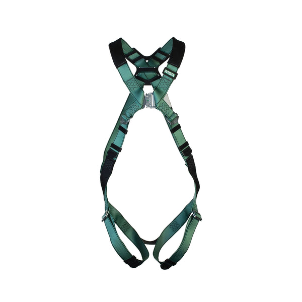 Msa V-form Full Body Back D-ring Qwik-fit Safety Harness Green Standard Msa10205847