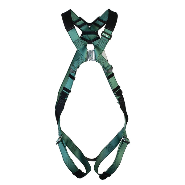Msa V-form Full Body Back D-ring Qwik-fit Safety Harness Green Xl Msa10205848