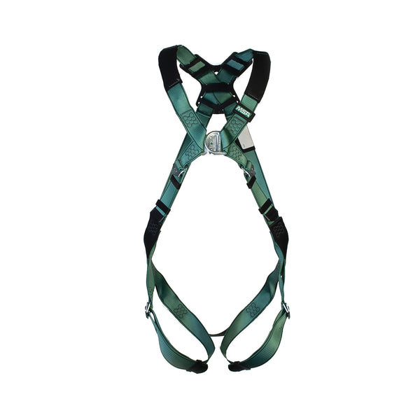 Msa V-form Full Body Back Chest D-ring Qwik-fit Safety Harness Green Xs Msa10205849
