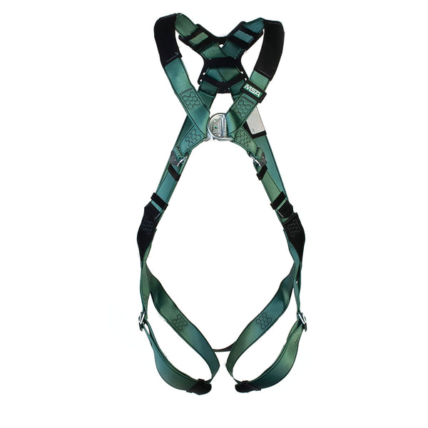 Msa V-form Full Body Back Chest D-ring Qwik-fit Safety Harness Green Standard Msa10205850