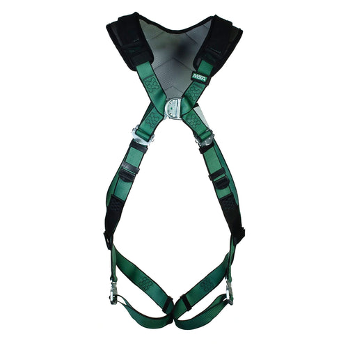 Msa V-form Full Body Back Chest D-ring Bayonet Safety Harness Green Xs Msa10206051