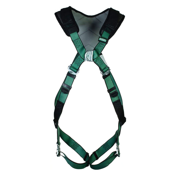 Msa V-form Full Body Back Chest D-ring Bayonet Safety Harness Green Xs Msa10206051