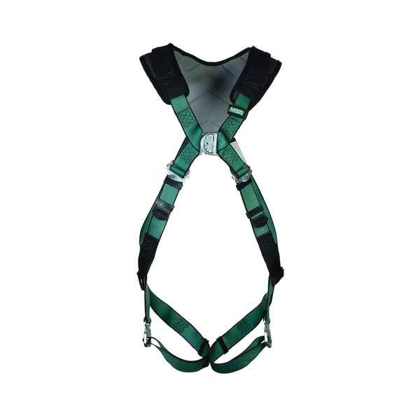 Msa V-form Full Body Back Chest D-ring Bayonet Safety Harness Green Standard Msa10206052