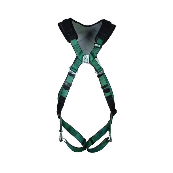 Msa V-form Full Body Back Chest D-ring Bayonet Safety Harness Green Xl Msa10206053