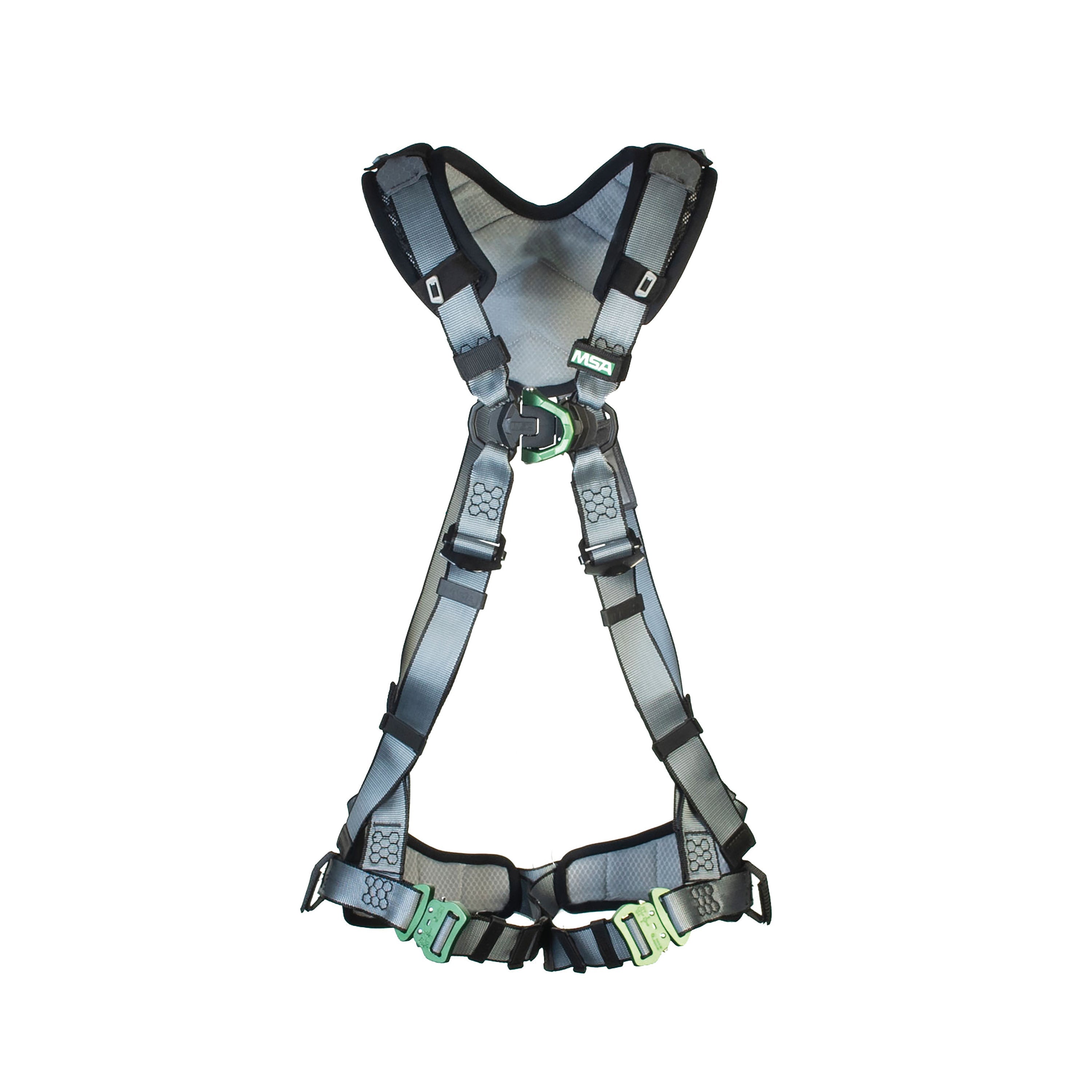 Msa V-fit Back Chest D-ring Bayonet Safety Harness Black Standard Msa10206534