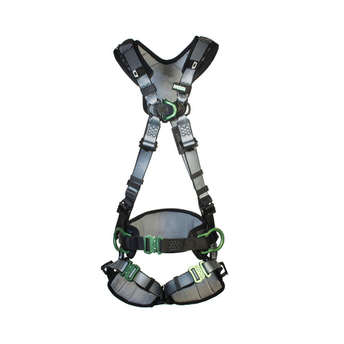 Msa V-fit Back Chest Hip D-ring Bayonet Safety Harness With Waistbelt Black L Msa10206546