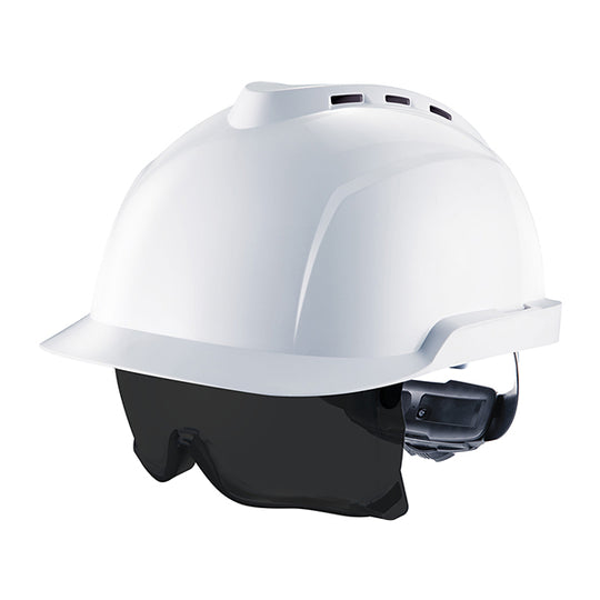 MSA Msa V-Gard 930 Vented Safety Helmet With Integrated Eye Protection Tinted