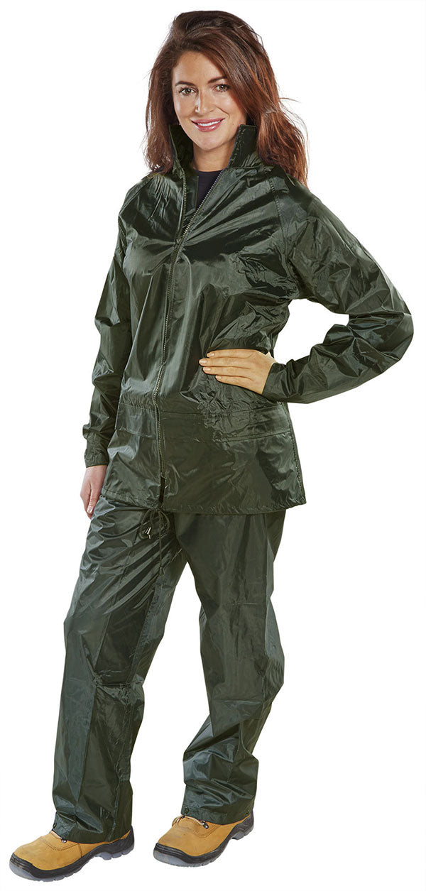 Beeswift Nylon B-Dri Suit Olive 3XL
