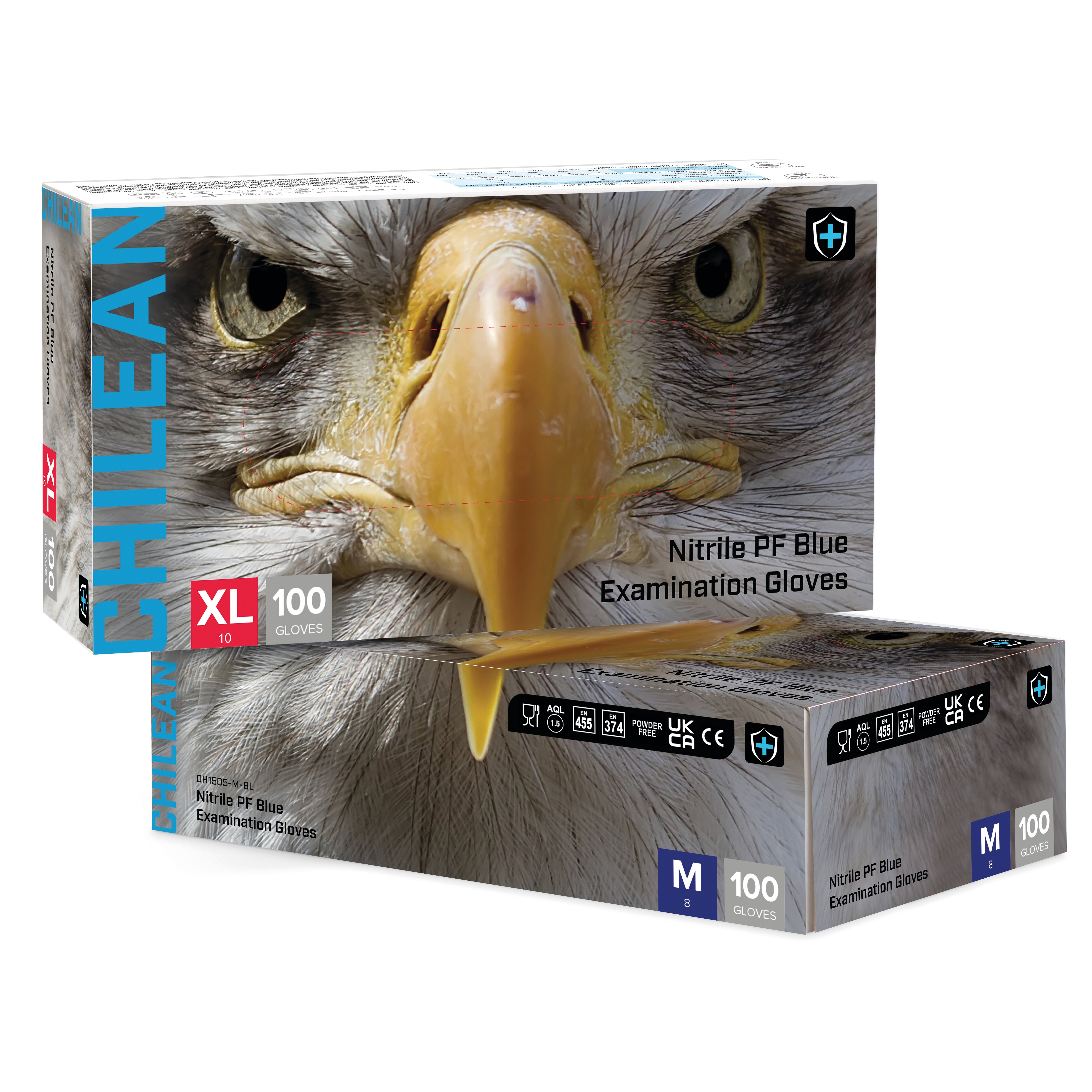 ORN Chilean Medium Duty Blue Nitrile Gloves - 1 Case (10 Boxes of 100 Gloves)