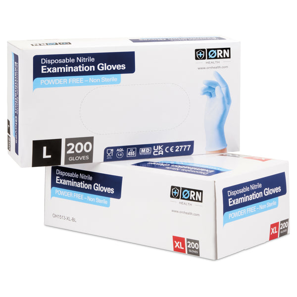 ORN Steppe Classic Blue Nitrile Gloves - 1 Case (10 Boxes of 200 Gloves)