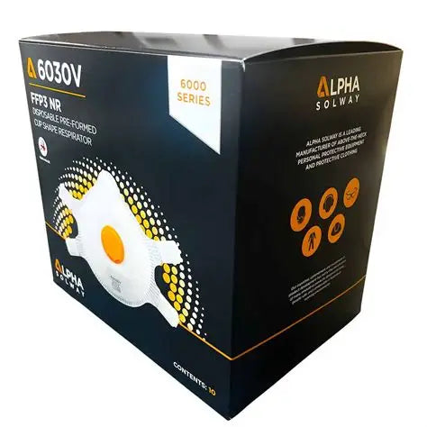 Alpha Solway 6030V Cup Mask FFP3 Valved - BOX OF 10 - [CLEARANCE]