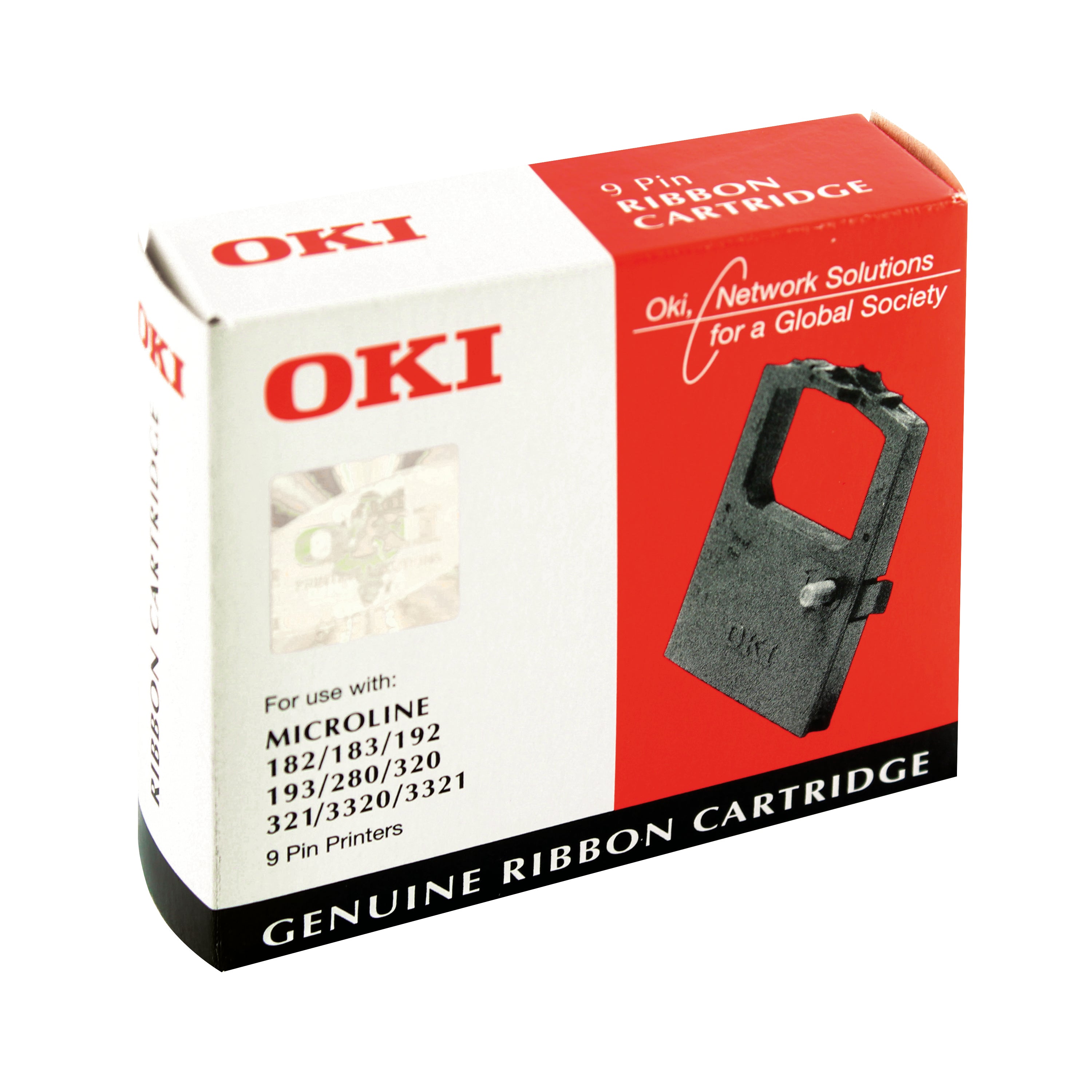 Oki Fabric Ribbon Cassette For Microline 182/183/192/193/280/320/3320/3321 Black 09002303