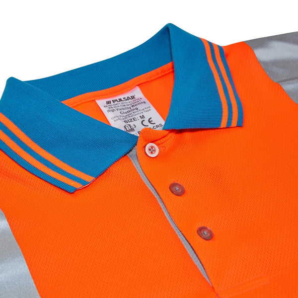 Pulsar Rail Spec Hi Vis Long Sleeve Cut Reinforced Polo Shirt - PR470 - [CLEARANCE]