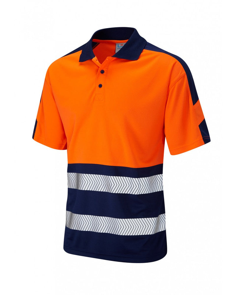 Leo Workwear Watersmeet Iso 20471 Cl 1 Dual Colour Coolviz Plus Hi-Vis Polo Shirt - [CLEARANCE]
