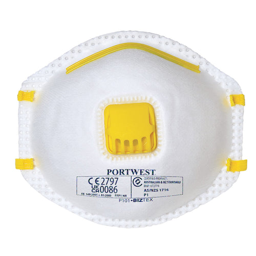 Portwest Ffp1 Valved Respirator White (pack Of 10)