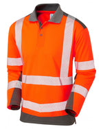 Leo Workwear Wringcliff Iso 20471 Class 2 Dual Colour Coolviz Plus Sleeved Polo Shirt - thumbnail 1