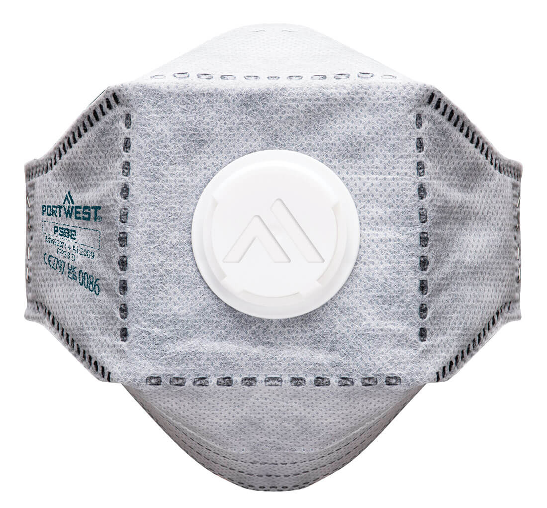 Portwest Eagle FFP3 valved carbon fold-flat respirator mask P392.