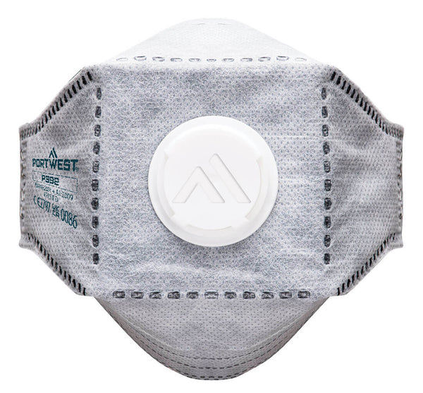 Portwest Eagle FFP3 valved carbon fold-flat respirator mask P392.