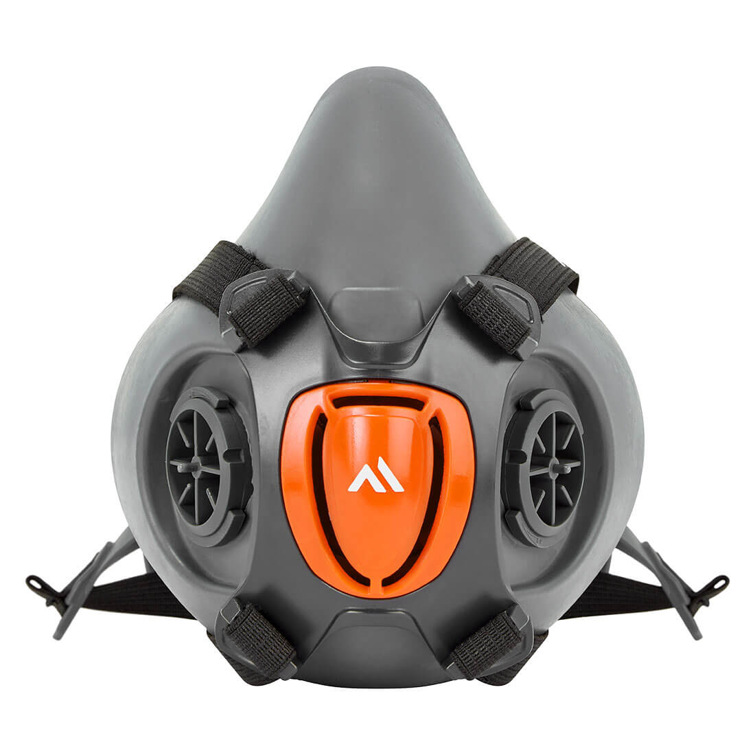 Grey Portwest P421 TPR half mask respirator with dual filter connections.