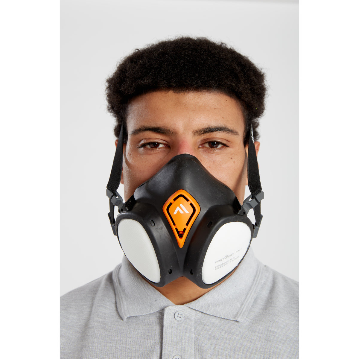 Close-up of the filter on the Portwest P440 A2P3 half mask respirator.