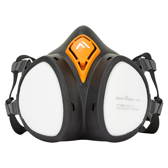 Portwest P441 ABEK1P3 ready-to-use half mask respirator with built-in filters.