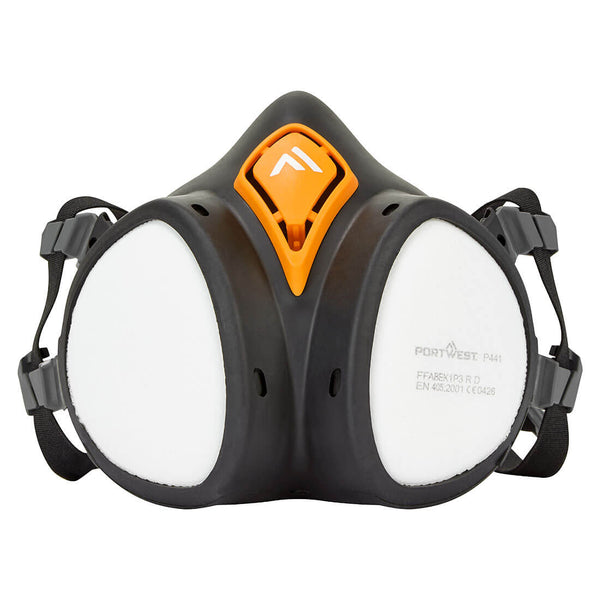 Portwest P441 ABEK1P3 ready-to-use half mask respirator with built-in filters.