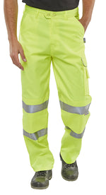 B-Seen Hi-Vis Poly Cotton Trousers - thumbnail 1