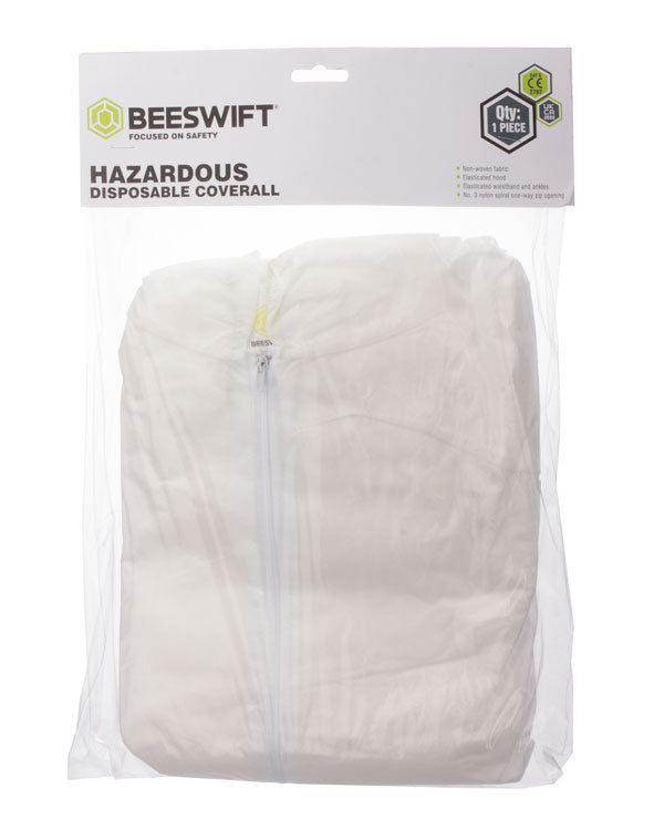 Beeswift Disposable Boilersuit White Xl Pos