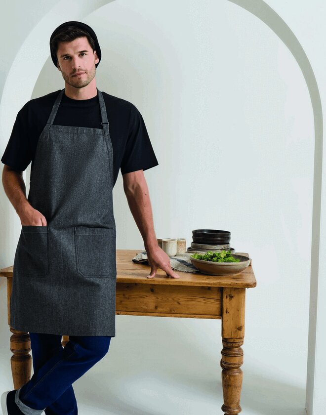 Premier Workwear Fairtrade And Organic Certified Cotton Denim Bib Apron - PR113M