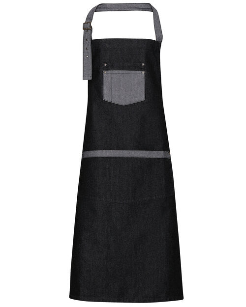 Premier Workwear Domain Contrast Denim Bib Apron - PR127M