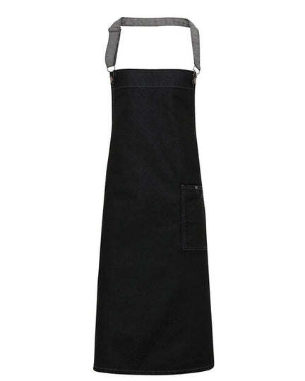 Premier Workwear District Waxed Look Denim Bib Apron - PR134M