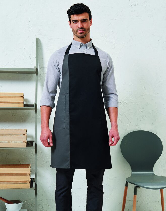 Premier Colours Collection Contrast Hospitality Bib Apron