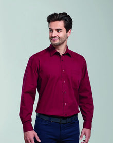 Premier Mens Long Sleeve Poplin Shirt