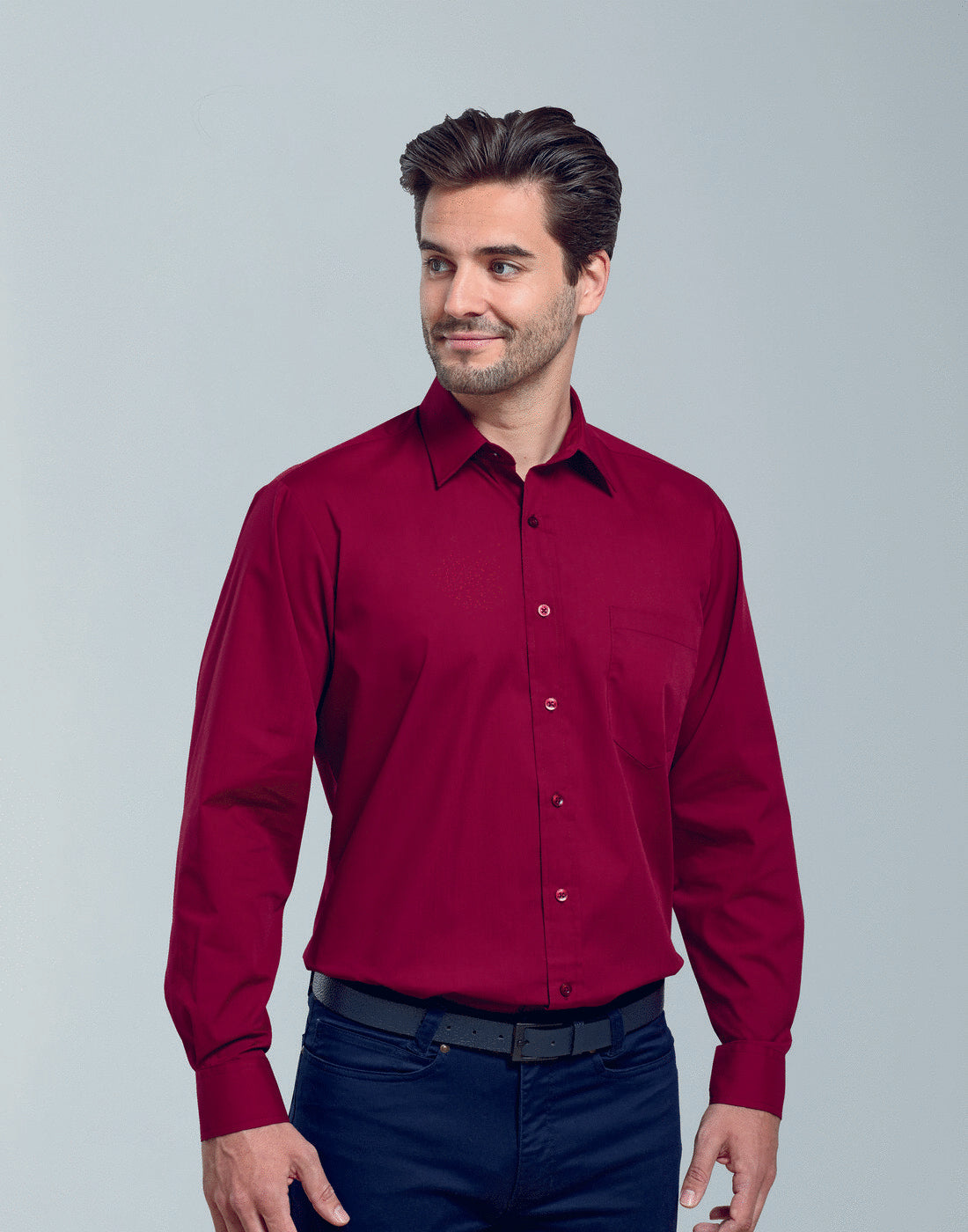 Premier Mens Long Sleeve Poplin Shirt