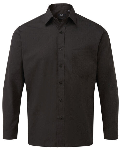Premier Workwear Mens Long Sleeve Poplin Shirt - PR200M