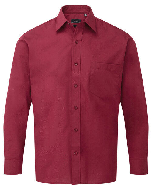 Premier Workwear Mens Long Sleeve Poplin Shirt - PR200M