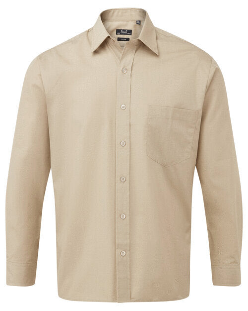 Premier Workwear Mens Long Sleeve Poplin Shirt - PR200M