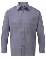 Premier Workwear Mens Long Sleeve Poplin Shirt - PR200M