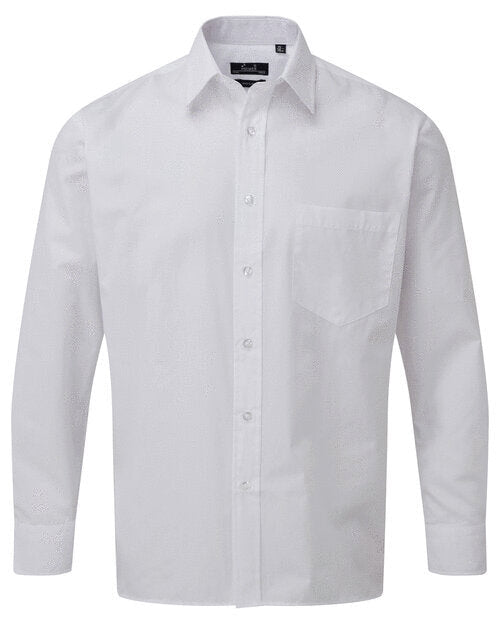 Premier Workwear Mens Long Sleeve Poplin Shirt - PR200M