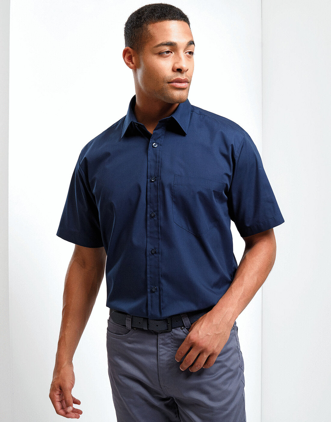 Premier Mens Short Sleeve Poplin Shirt (cont 1)