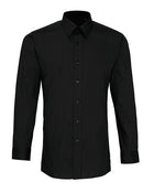 Premier Workwear Mens Long Sleeve Fitted Poplin Shirt - PR204M