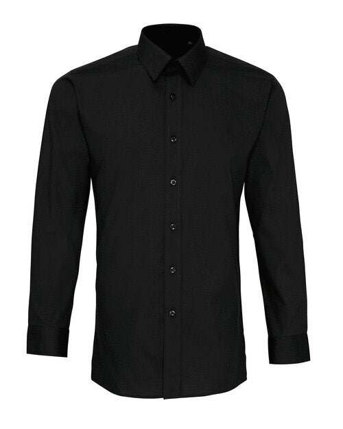 Premier Workwear Mens Long Sleeve Fitted Poplin Shirt - PR204M