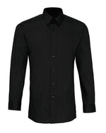 Premier Workwear Mens Long Sleeve Fitted Poplin Shirt - PR204M