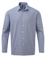 Premier Workwear Mens Long Sleeve Gingham Cotton Microcheck Shirt - PR220M - thumbnail 4