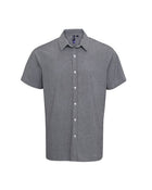 Premier Workwear Mens Short Sleeve Gingham Cotton Microcheck Shirt - PR221M