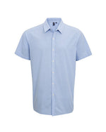 Premier Workwear Mens Short Sleeve Gingham Cotton Microcheck Shirt - PR221M - thumbnail 3