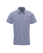 Premier Workwear Mens Short Sleeve Gingham Cotton Microcheck Shirt - PR221M