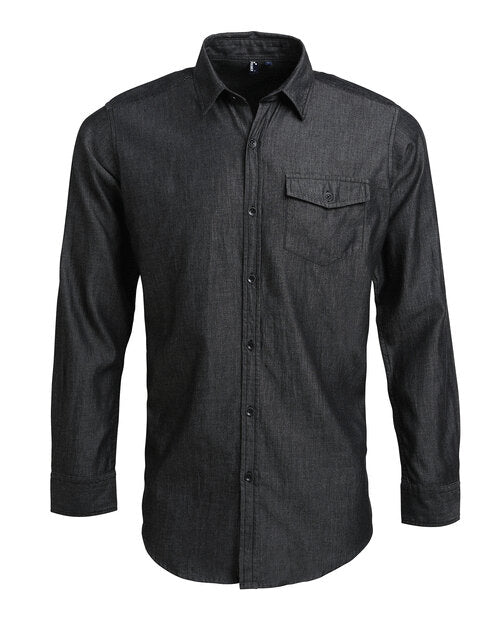 Premier Workwear Mens Jeans Stitch Denim Shirt - PR222M