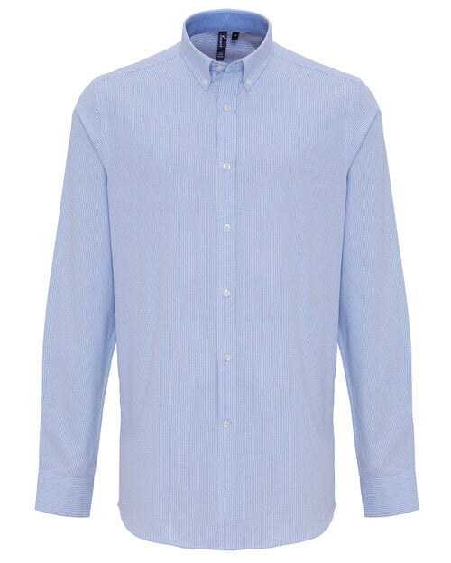 Premier Workwear Mens Cotton Rich Oxford Stripes Shirt - PR238M
